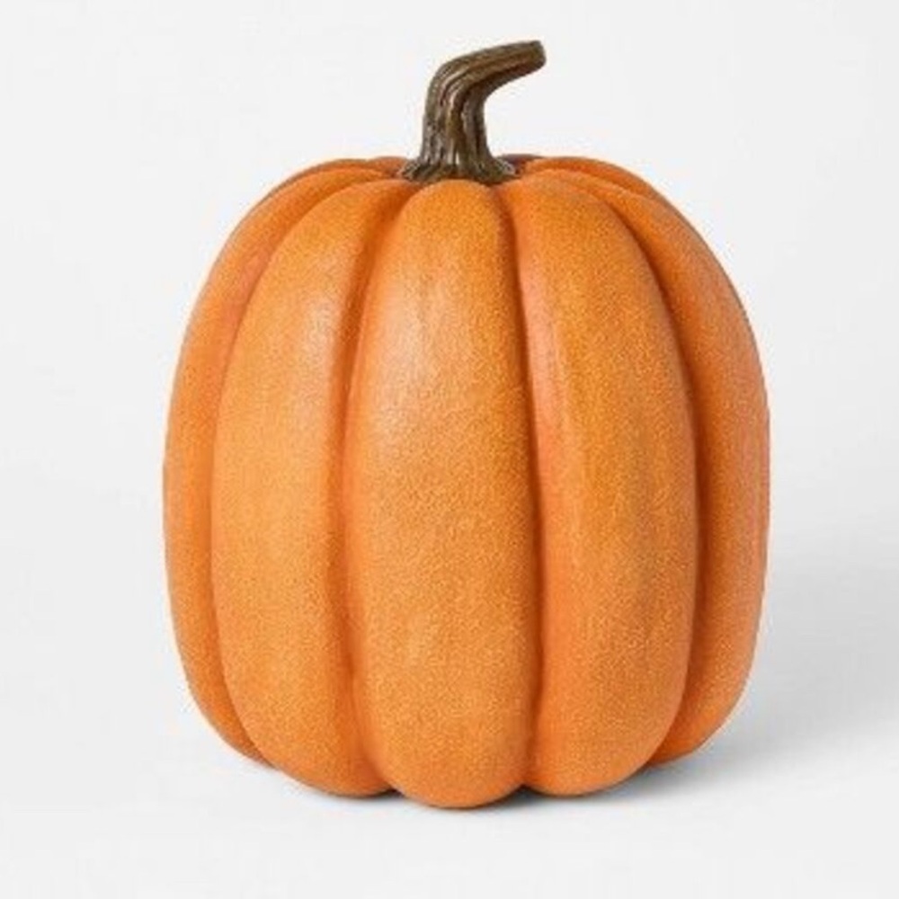 STUDIO MCGEE NWT indoor/outdoor faux pumpkin -orange with brown stem -large